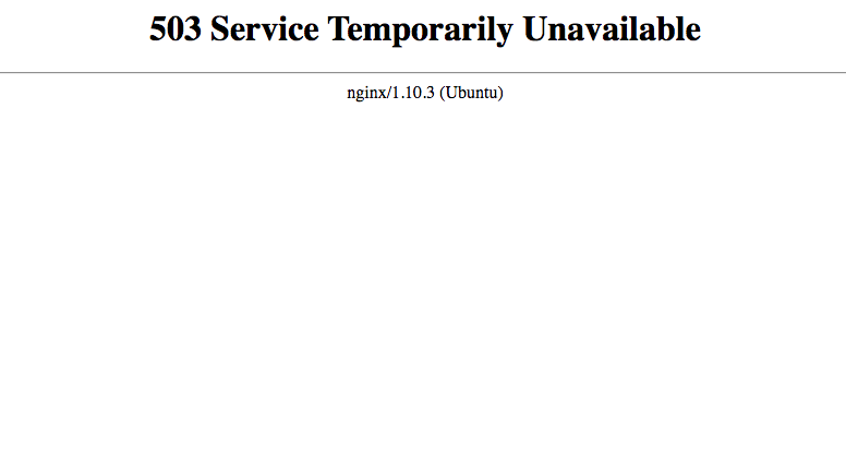 503 Service Temporarily Unavailable