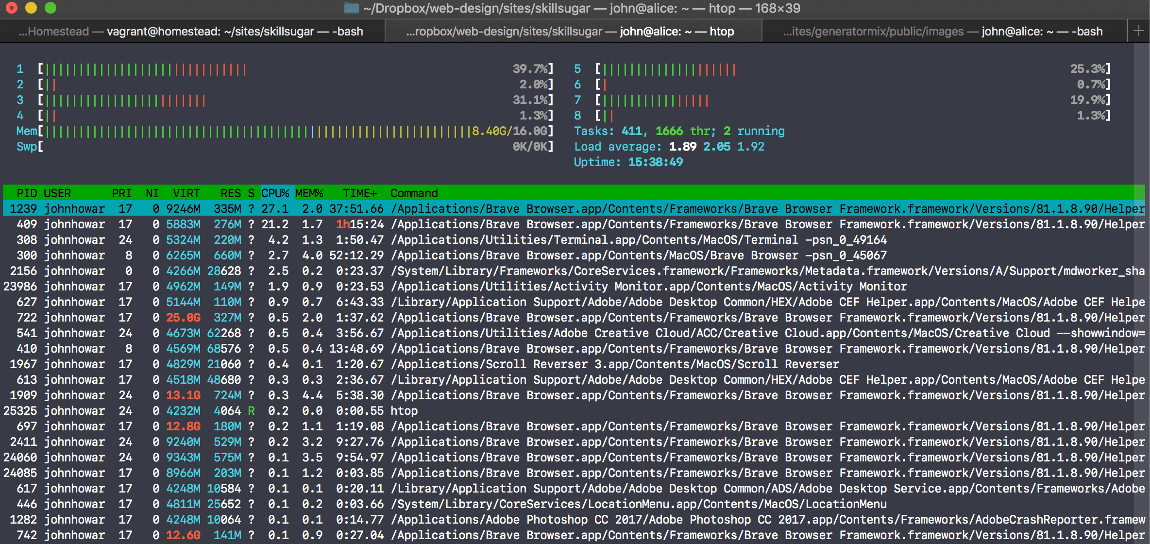 Htop screenshot