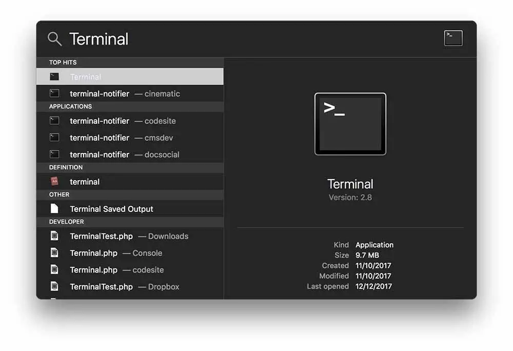 find file in terminal